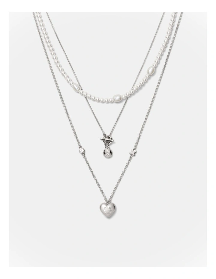 Lovely Trio Necklace in Silver image 1