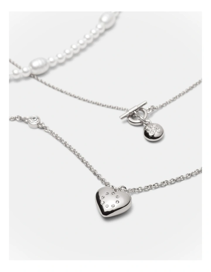Lovely Trio Necklace in Silver image 3