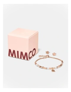 Impression Bracelet And Earrings Gift Box in Rose Gold