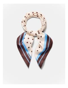 Polka Square Scarf in Choc Berry