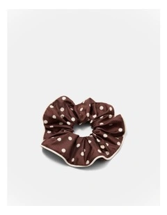 Polka Dot Scrunchie in Choc Berry