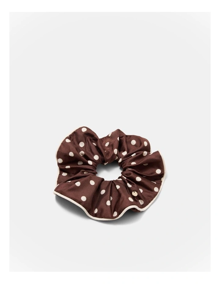 Polka Dot Scrunchie in Choc Berry image 1