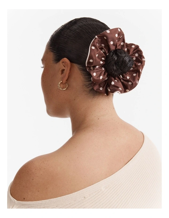 Polka Dot Scrunchie in Choc Berry image 2