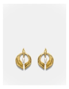 Gaia Pearl Drop Earrings in Pearl