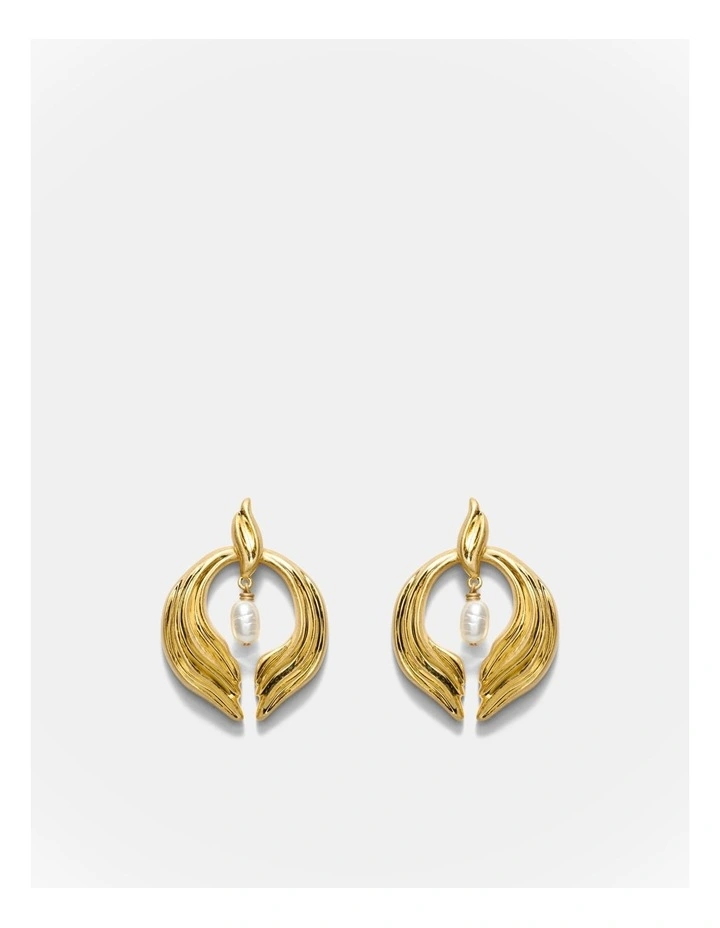 Gaia Pearl Drop Earrings in Pearl image 1