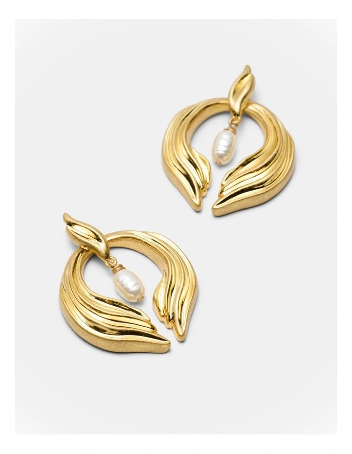 Gaia Pearl Drop Earrings in Pearl image 3