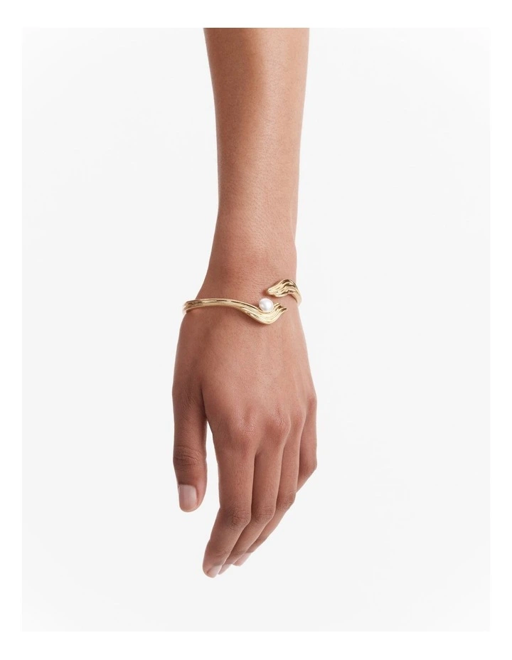 Gaia Pearl Cuff Bracelet in Pearl image 2