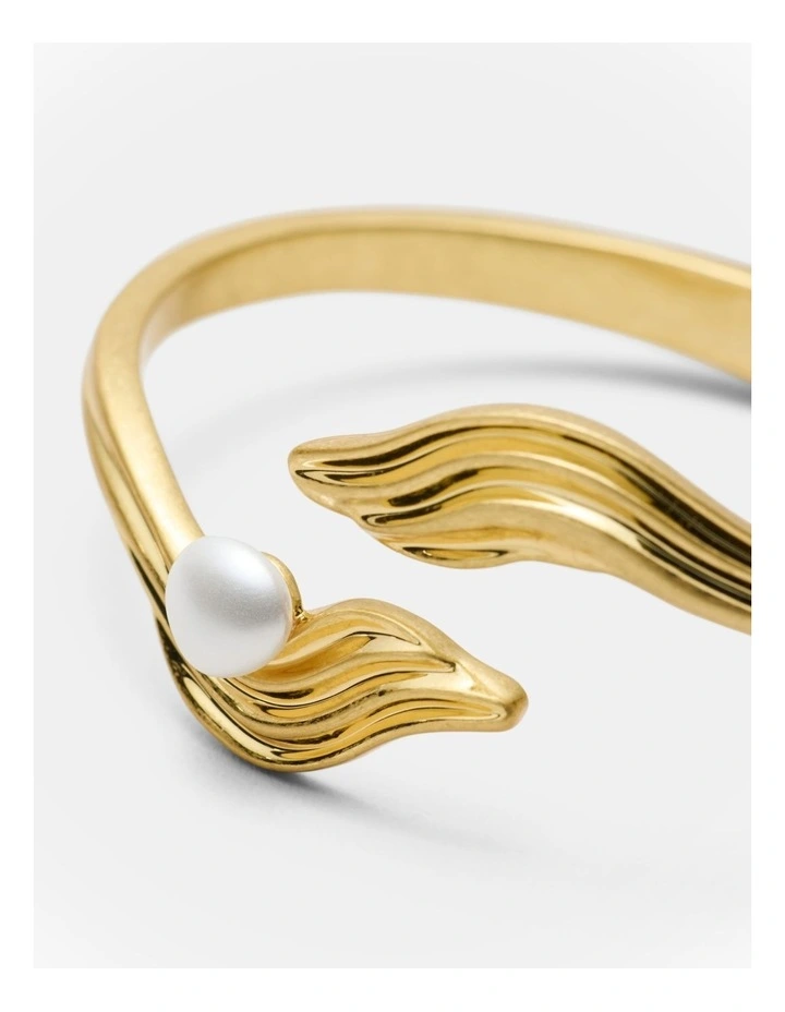 Gaia Pearl Cuff Bracelet in Pearl image 3