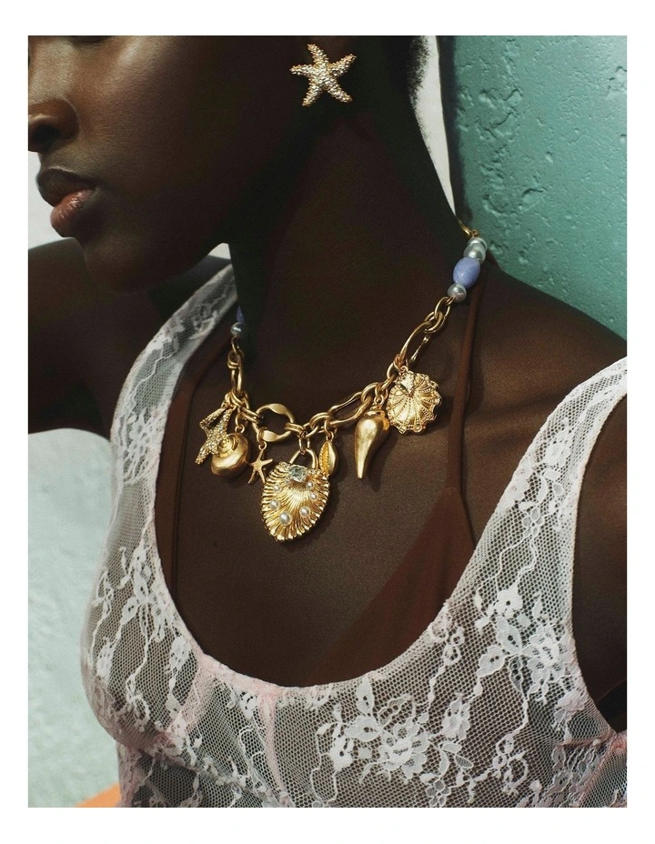 Undersea Charm Necklace in Gold image 2