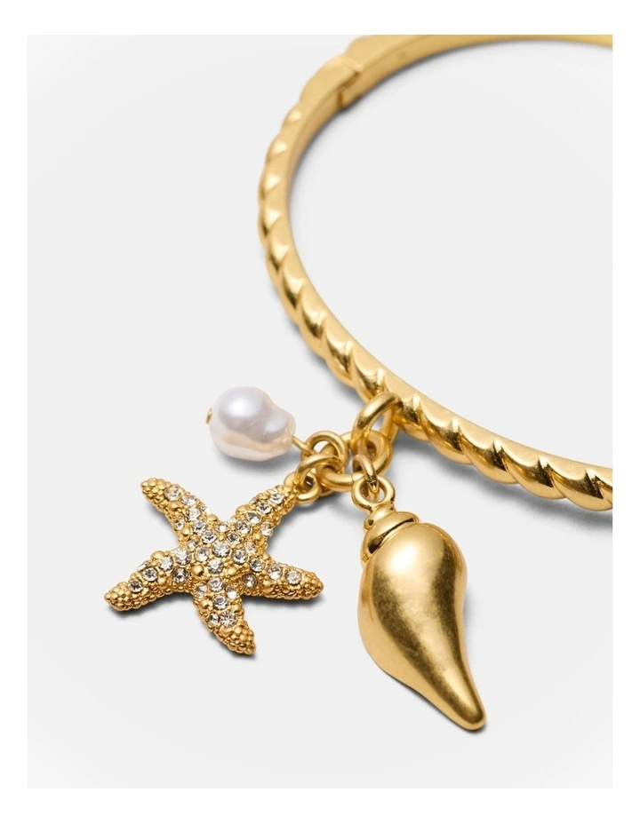 Sea Charm Bangle in Gold image 3