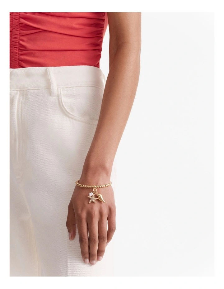 Sea Charm Bangle in Gold image 4