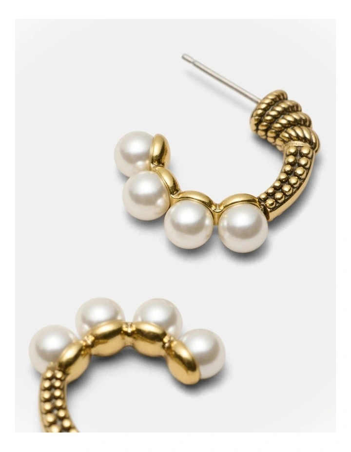 Shellicious Hoop Earrings in Pearl image 3