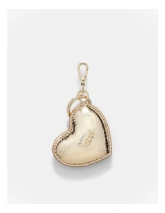 Romance Heart Bag Charm in Light Gold