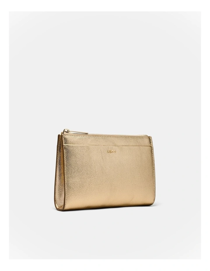 Yvette Gusset Pouch in Light Gold image 3