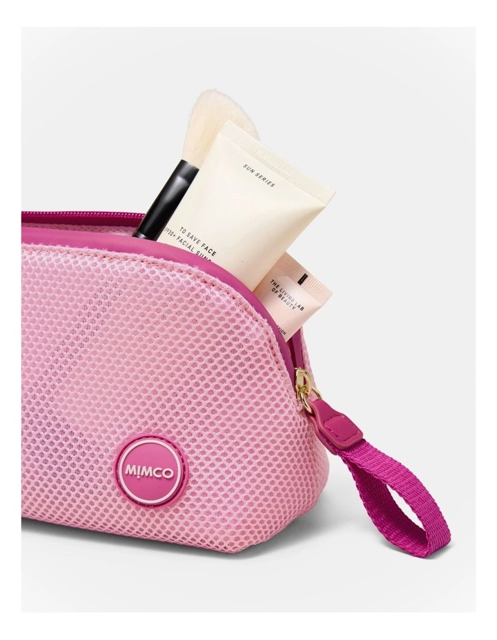 Riven Mesh Cosmetic Case in Pink Sorbet image 2