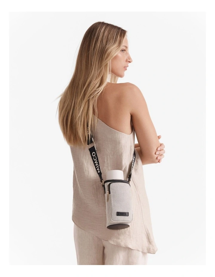 Mim Water Bottle Crossbody Bag in Black White image 2