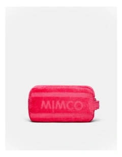 Crest Towelling Cosmetic Case in Flamingo