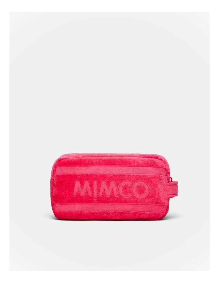 Crest Towelling Cosmetic Case in Flamingo image 1