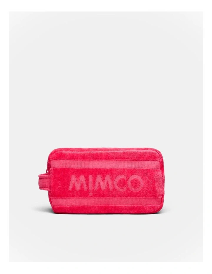 Crest Towelling Cosmetic Case in Flamingo image 2
