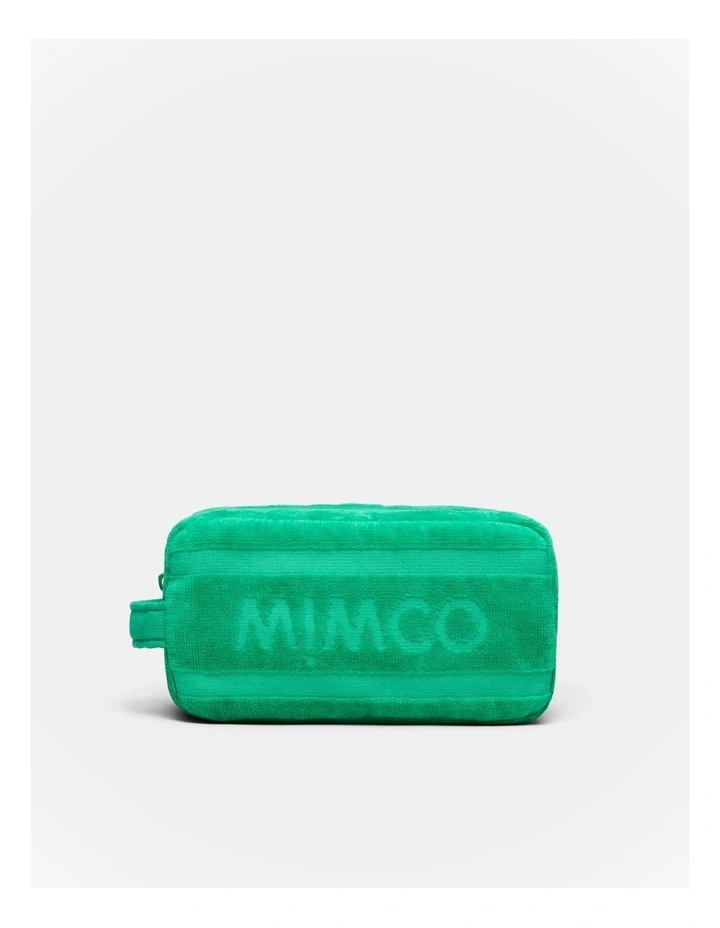 Crest Towelling Cosmetic Case in Grass Green image 3