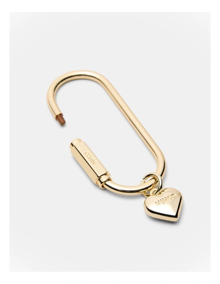Mimco Carabiner Keyring in Light Gold image 3