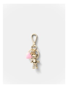 Metal Bear Bag Charm in Light Gold