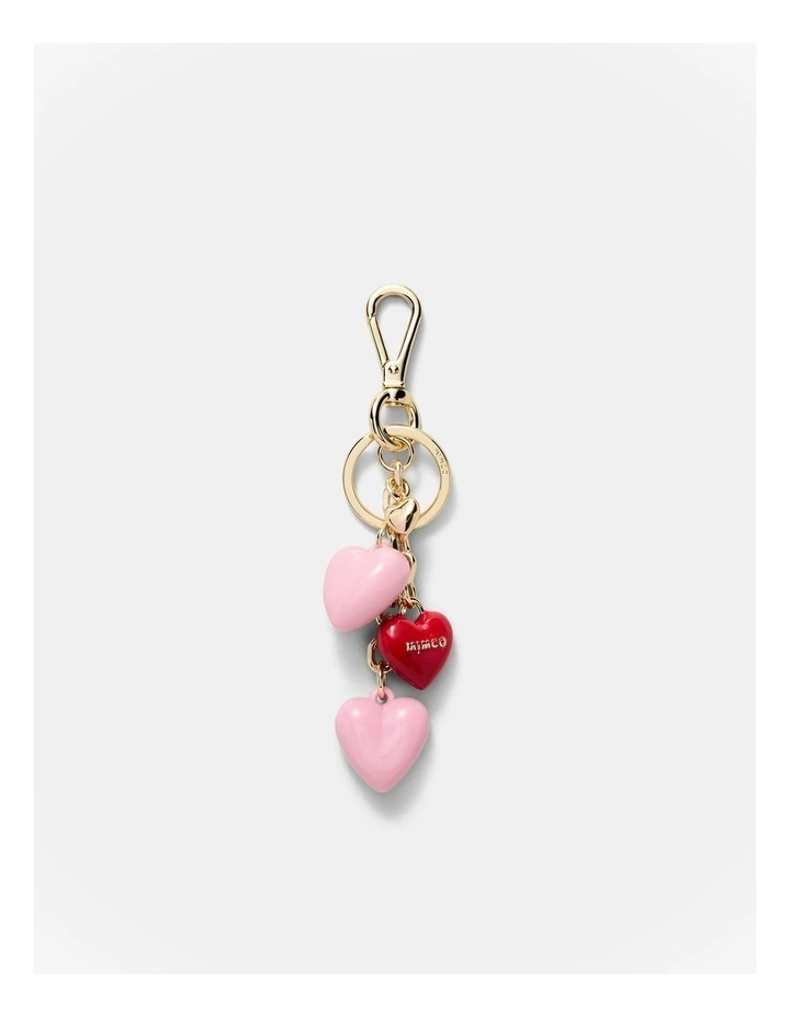String Of Hearts Bag Charm in Pink Multi image 1