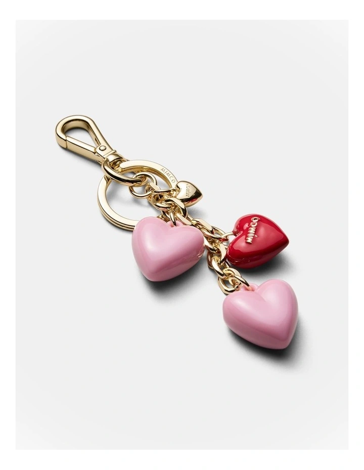String Of Hearts Bag Charm in Pink Multi image 3