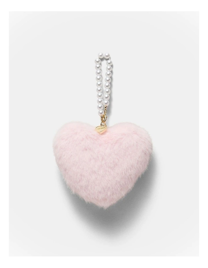 Pearl Heart Bag Charm in Pale Pink image 1