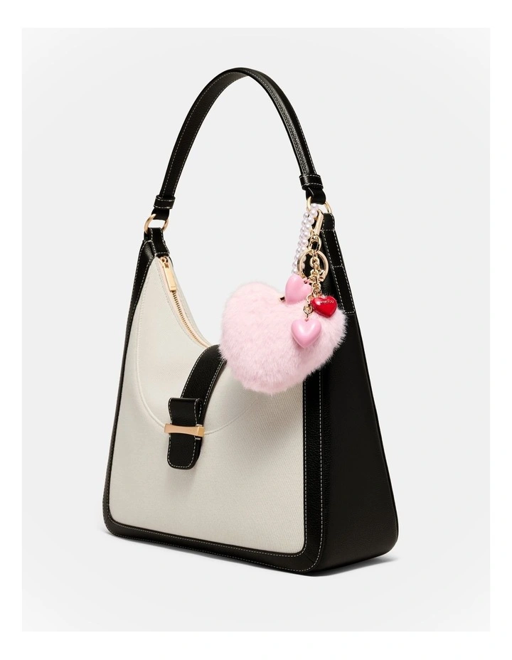 Pearl Heart Bag Charm in Pale Pink image 2