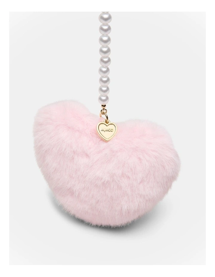 Pearl Heart Bag Charm in Pale Pink image 3