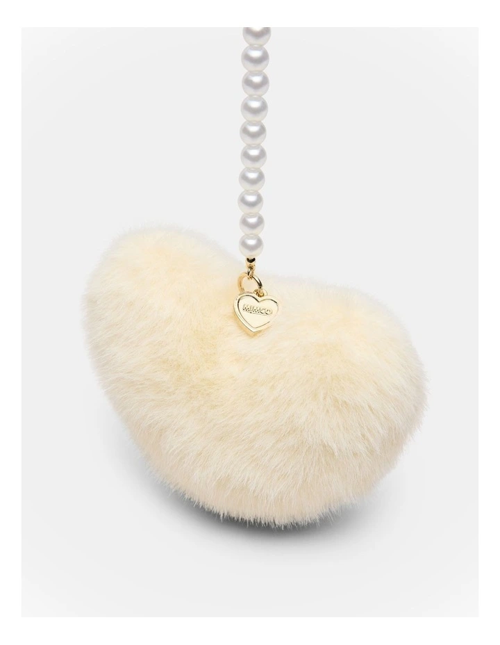 Pearl Heart Bag Charm in Buttermilk image 3