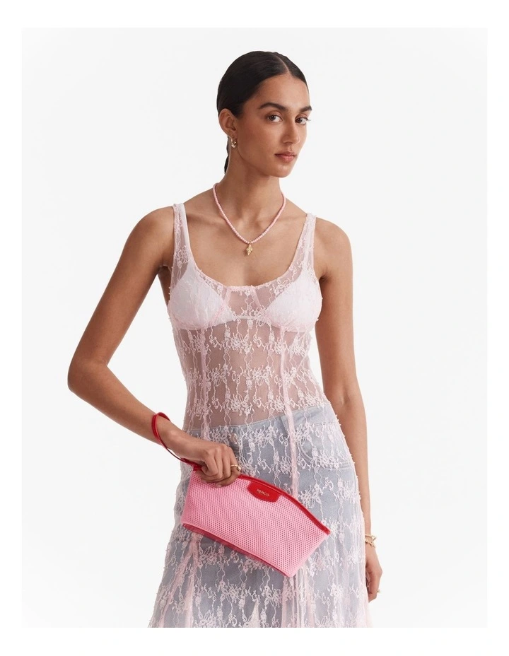 Hera Knit Pouch in Pink Sorbet image 2