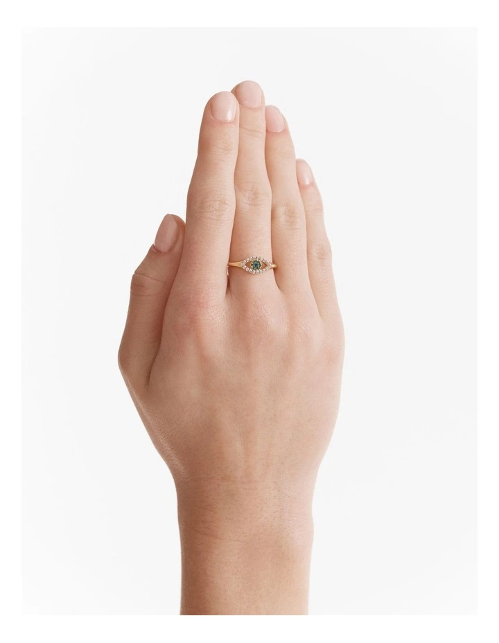 Evil Eye Ring in Gold image 2