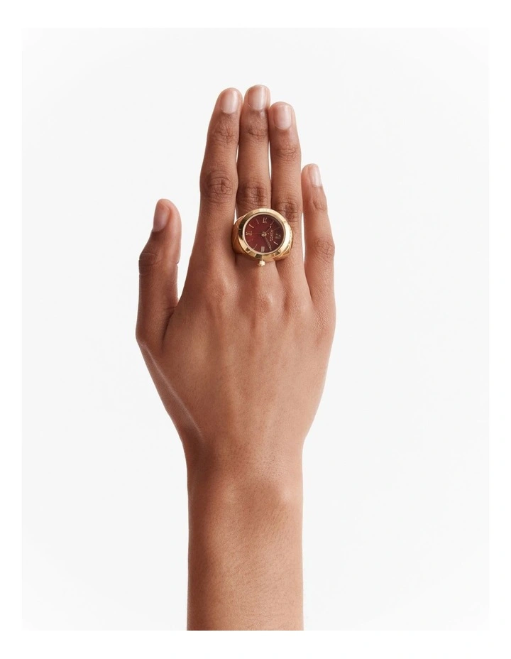 In Time Watch Ring in Bordeaux image 2