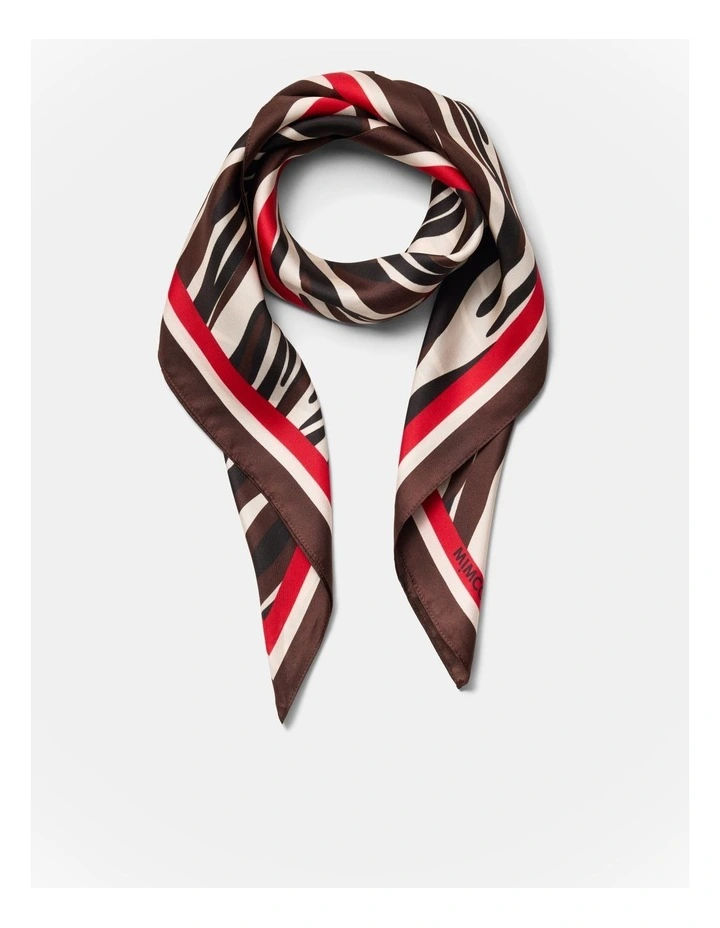 Duo Zebra Large Scarf in Chocolate image 1