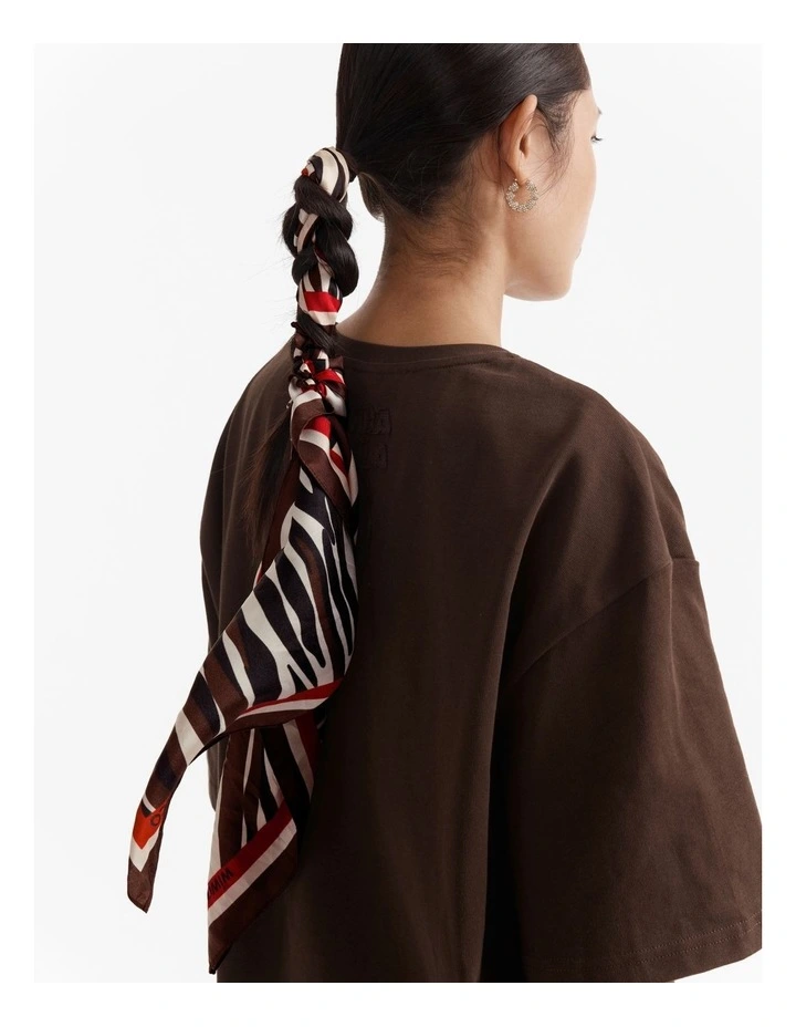 Duo Zebra Large Scarf in Chocolate image 4