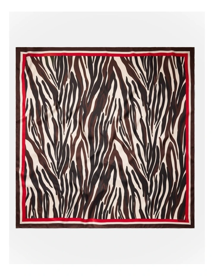 Duo Zebra Large Scarf in Chocolate image 5