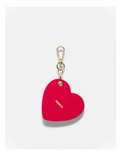 Heart Hair Comb Mirror Key Chain in Lipstick Red
