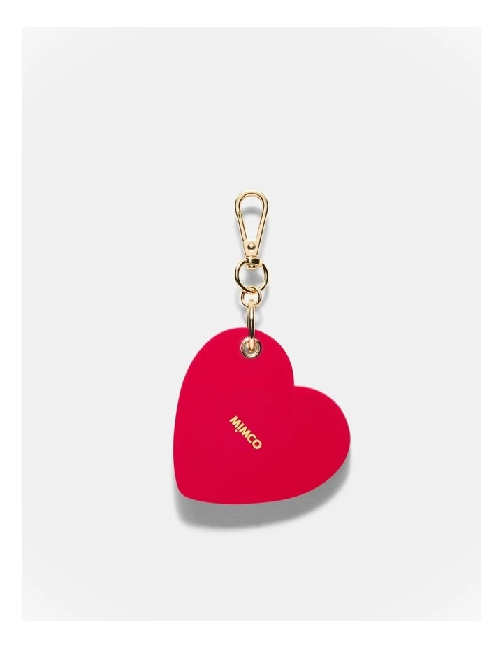 Heart Hair Comb Mirror Key Chain in Lipstick Red image 1