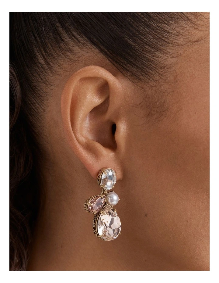 Bejewel Drop Earrings in Pearl image 2