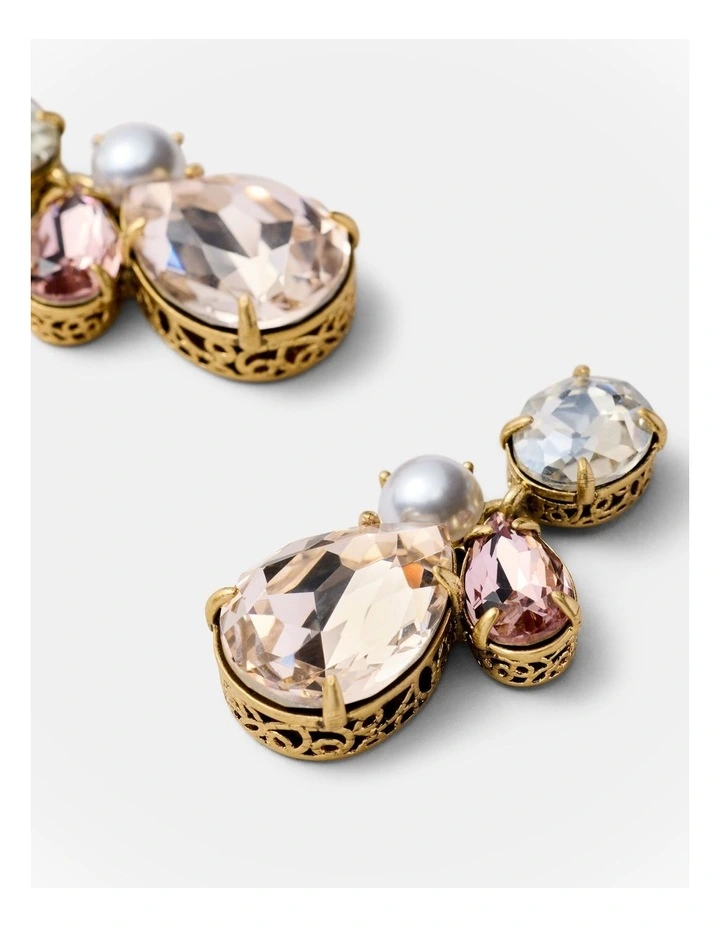 Bejewel Drop Earrings in Pearl image 3