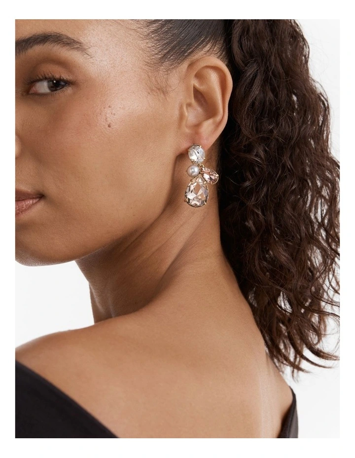 Bejewel Drop Earrings in Pearl image 4