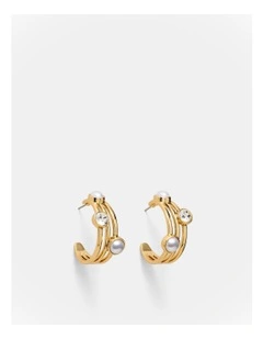 Borderline Hoop Earrings in Pearl