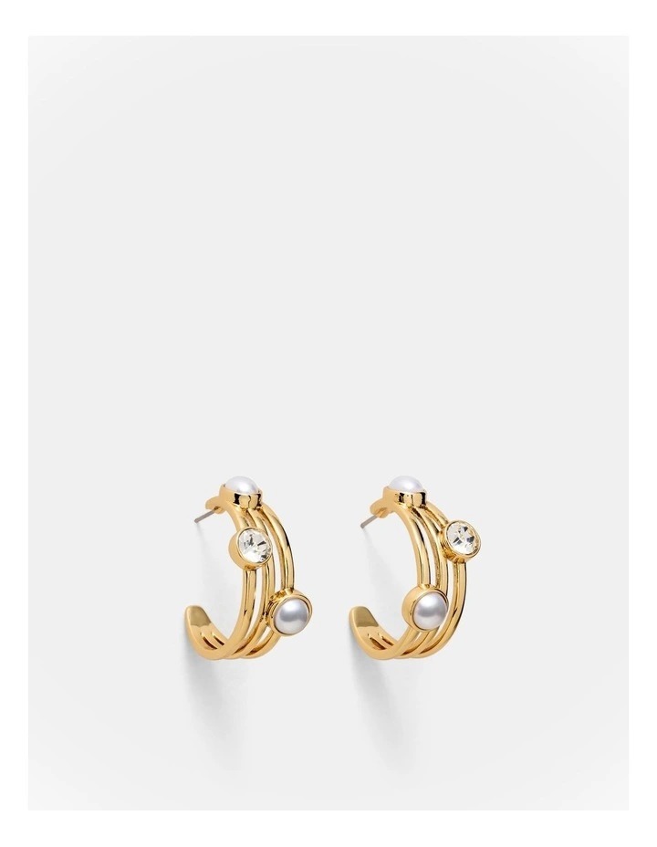 Borderline Hoop Earrings in Pearl image 1