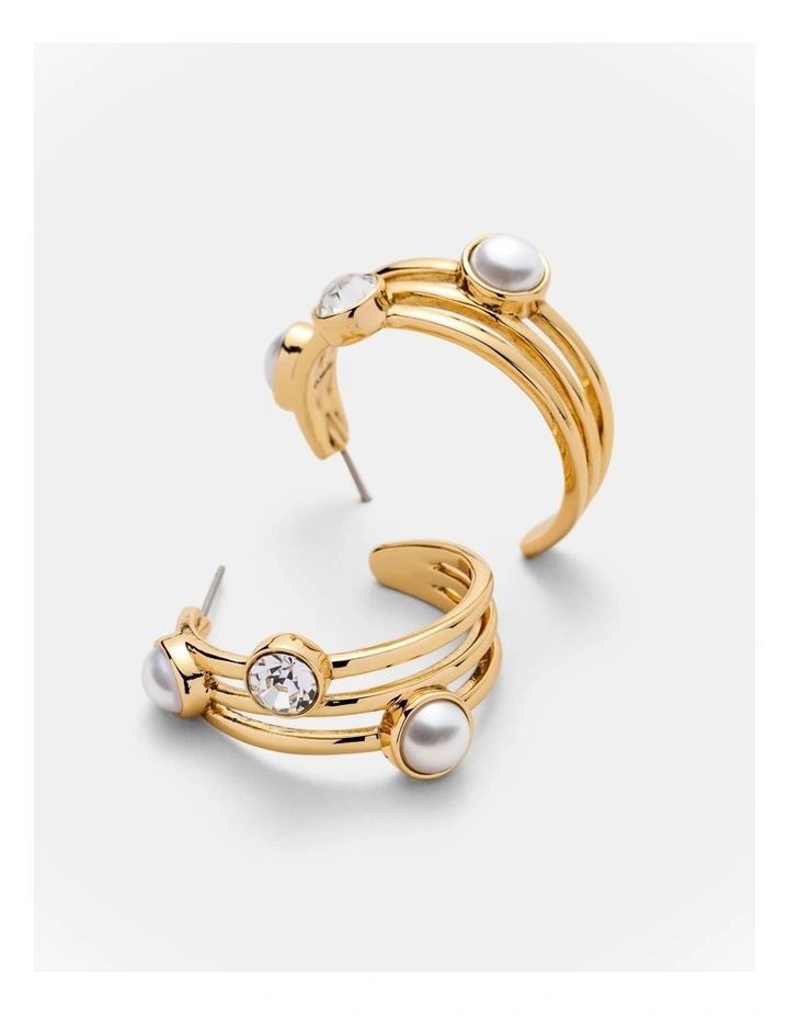 Borderline Hoop Earrings in Pearl image 3