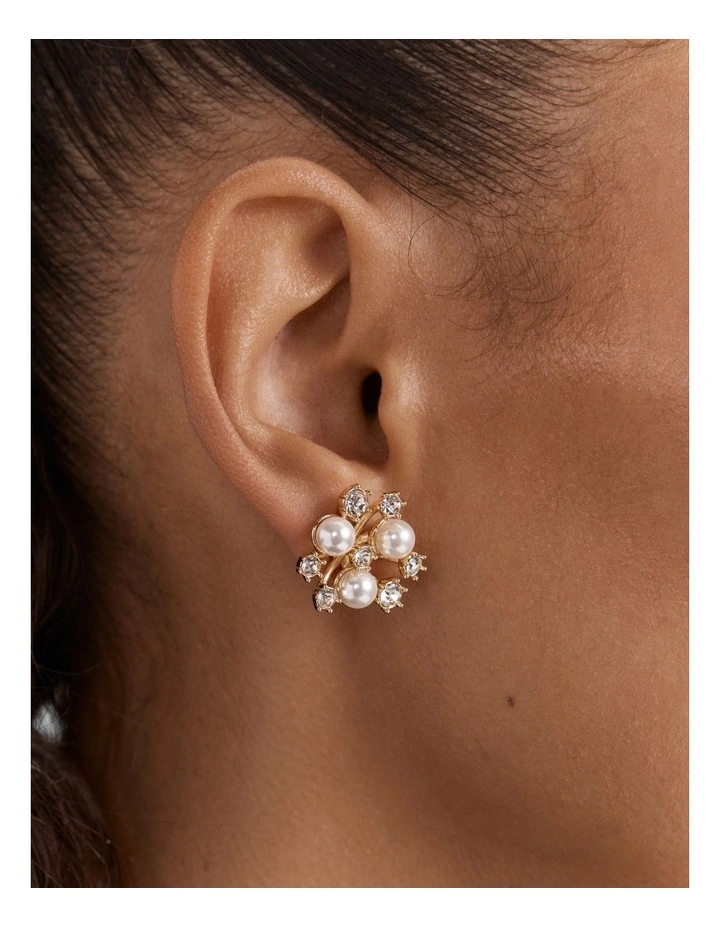 Trinket Stud Earrings in Pearl image 2