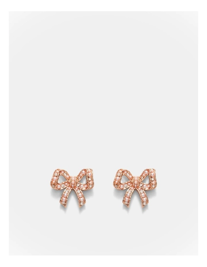 Tie A Bow Stud Earrings in Rose Gold image 1