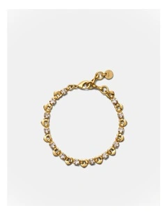 Hearted Chain Bracelet in Gold