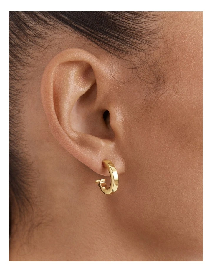 Lockette Charm Hoop Earrings in Gold image 5